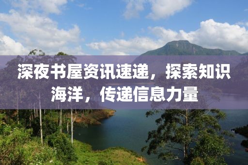 深夜書屋資訊速遞，探索知識海洋，傳遞信息力量