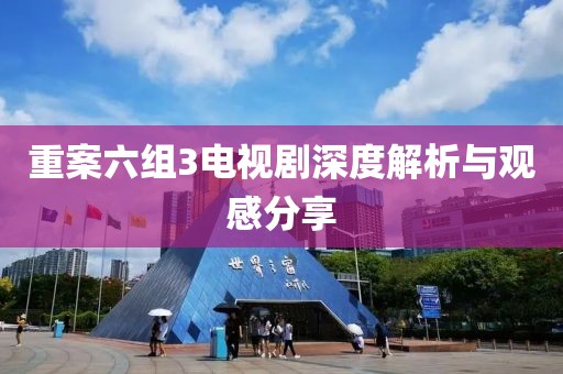 重案六組3電視劇深度解析與觀感分享