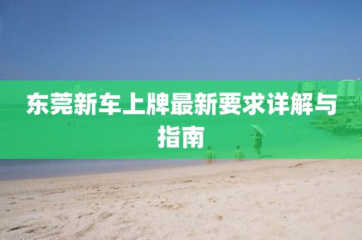 東莞新車上牌最新要求詳解與指南