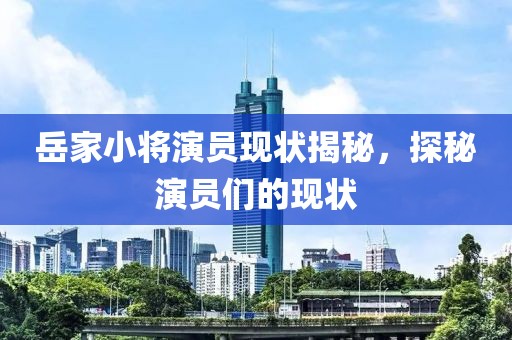 岳家小將演員現(xiàn)狀揭秘，探秘演員們的現(xiàn)狀