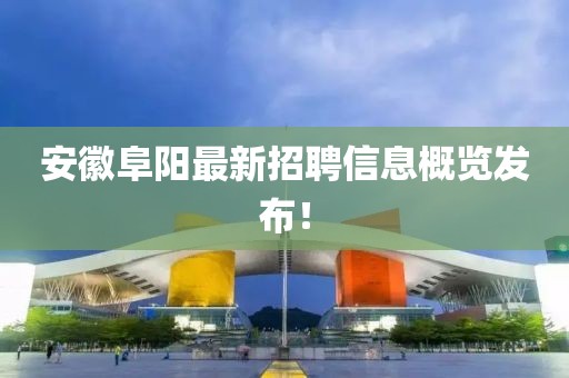 安徽阜陽最新招聘信息概覽發(fā)布！