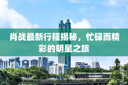 肖戰(zhàn)最新行程揭秘，忙碌而精彩的明星之旅