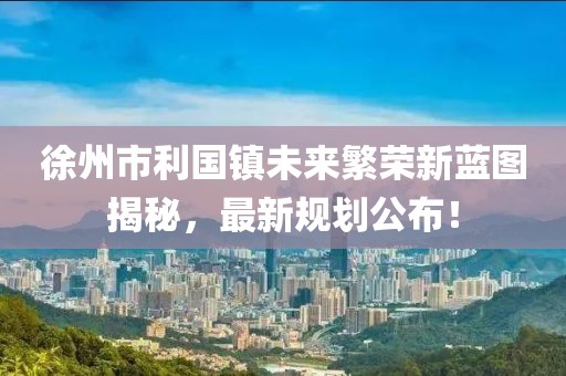 徐州市利國鎮(zhèn)未來繁榮新藍(lán)圖揭秘，最新規(guī)劃公布！