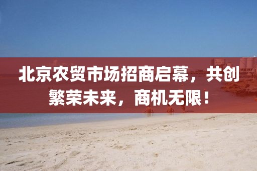 北京農(nóng)貿(mào)市場招商啟幕，共創(chuàng)繁榮未來，商機無限！
