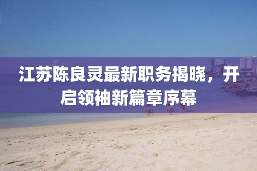 江蘇陳良靈最新職務揭曉，開啟領(lǐng)袖新篇章序幕