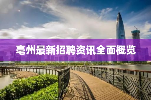 亳州最新招聘資訊全面概覽