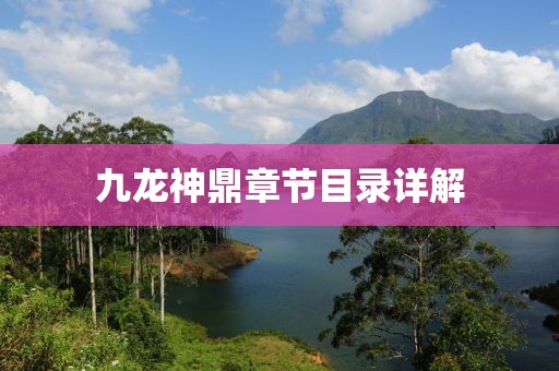 九龍神鼎章節(jié)目錄詳解