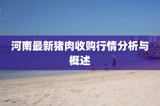河南最新豬肉收購行情分析與概述