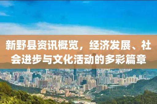 新野縣資訊概覽，經(jīng)濟發(fā)展、社會進步與文化活動的多彩篇章