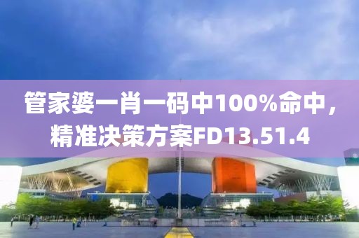 管家婆一肖一碼中100%命中，精準(zhǔn)決策方案FD13.51.4