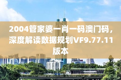 2004管家婆一肖一碼澳門碼，深度解讀數(shù)據(jù)規(guī)劃VF9.77.11版本
