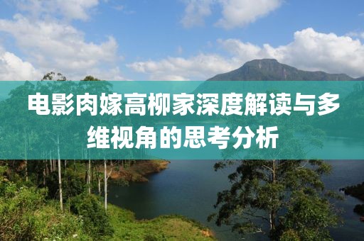 電影肉嫁高柳家深度解讀與多維視角的思考分析