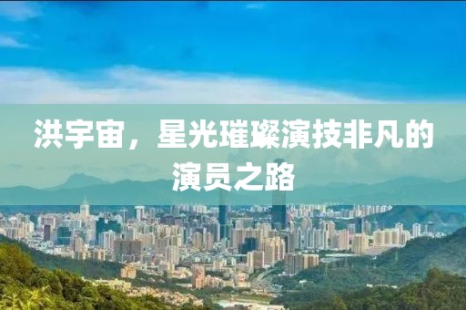 洪宇宙，星光璀璨演技非凡的演員之路