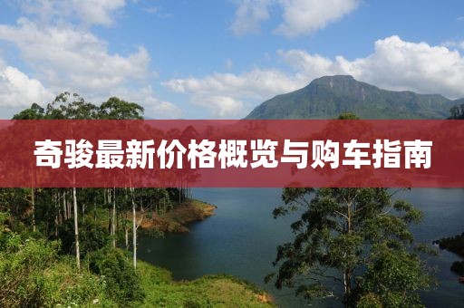 奇駿最新價格概覽與購車指南