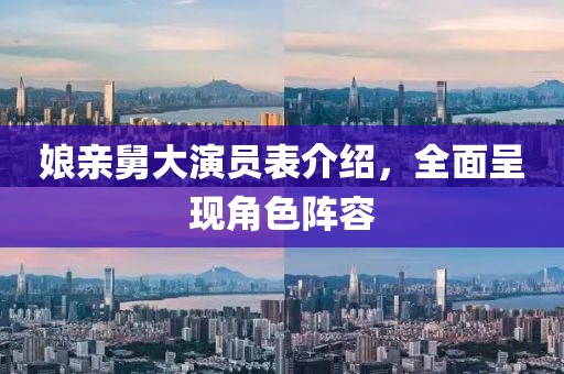娘親舅大演員表介紹，全面呈現(xiàn)角色陣容