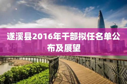 遂溪縣2016年干部擬任名單公布及展望