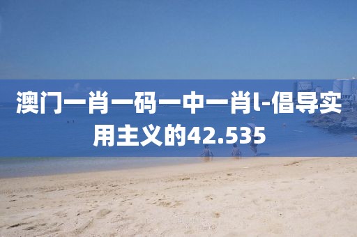 澳門一肖一碼一中一肖l-倡導實用主義的42.535