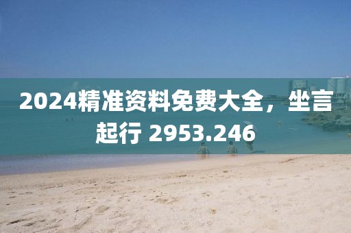 2024精準資料免費大全，坐言起行 2953.246