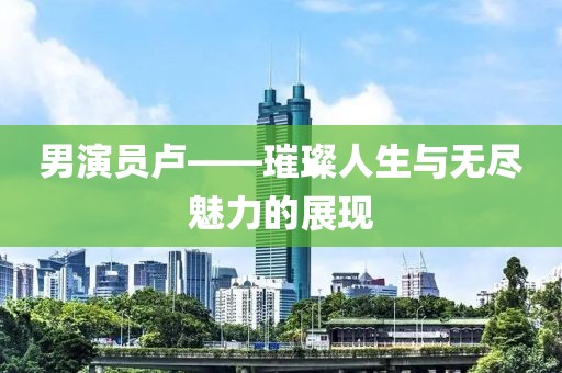 男演員盧——璀璨人生與無盡魅力的展現(xiàn)