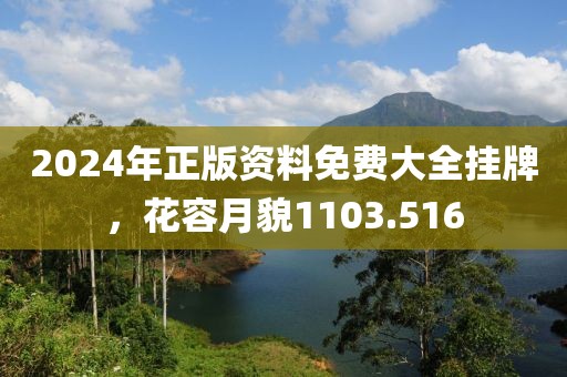 2024年正版資料免費(fèi)大全掛牌，花容月貌1103.516