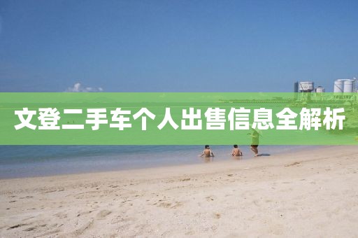 文登二手車個人出售信息全解析