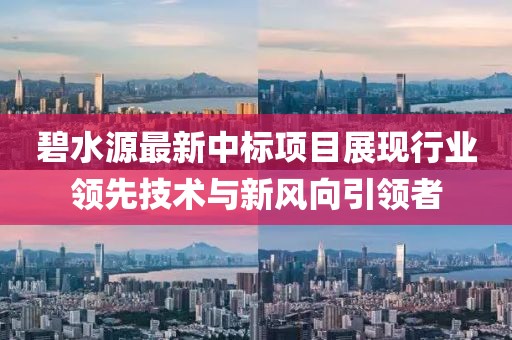 碧水源最新中標(biāo)項(xiàng)目展現(xiàn)行業(yè)領(lǐng)先技術(shù)與新風(fēng)向引領(lǐng)者