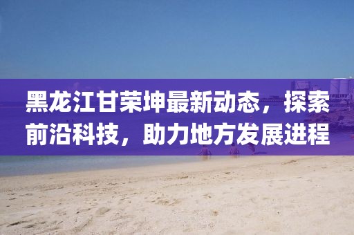 黑龍江甘榮坤最新動態(tài)，探索前沿科技，助力地方發(fā)展進程