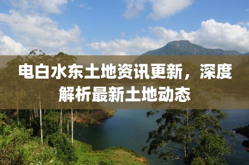 電白水東土地資訊更新，深度解析最新土地動態(tài)
