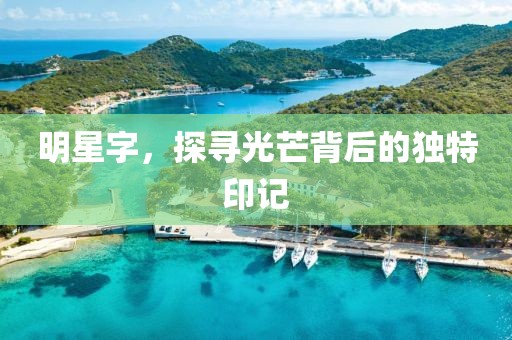 明星字，探尋光芒背后的獨(dú)特印記