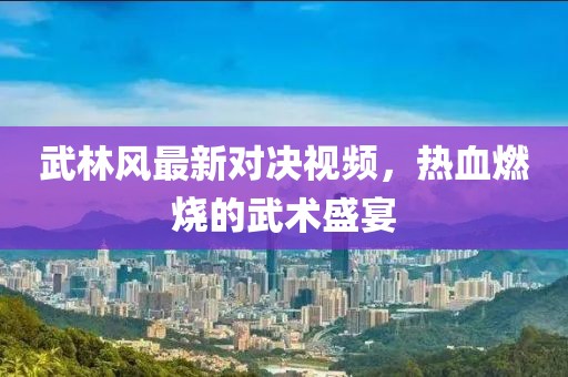 武林風最新對決視頻，熱血燃燒的武術盛宴